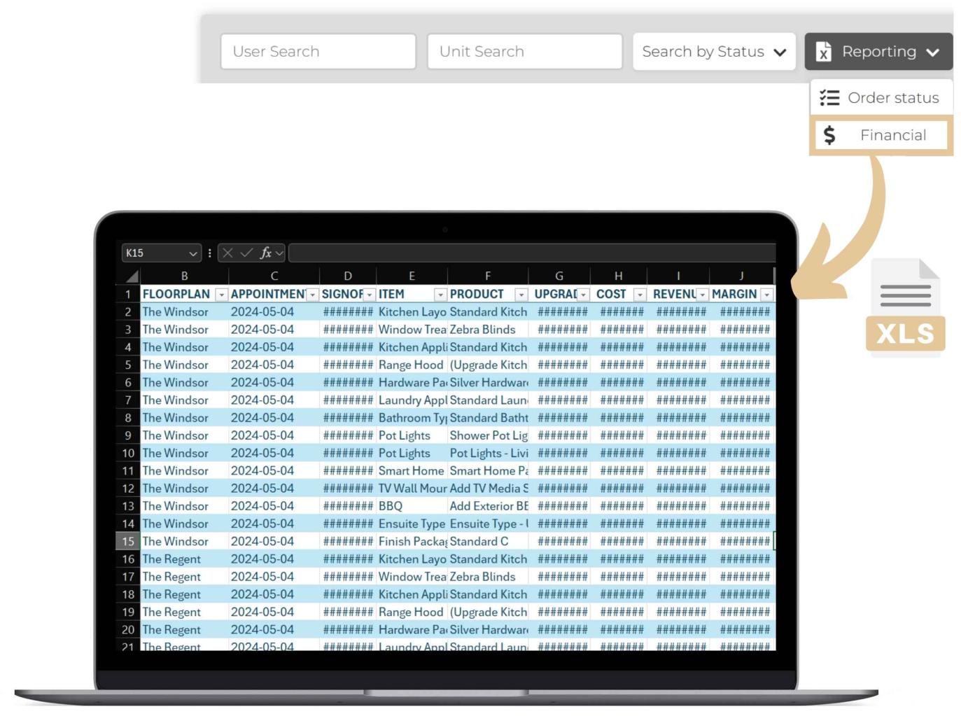 DesignGyde report export example